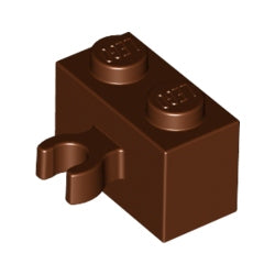 30237-192ブロック1×2クリップ付レディシュブラウン