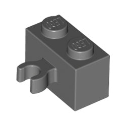 30237-199ブロック1×2クリップ付ダークブルーイッシュグレイ