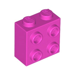 22885-221ブロック1×2×1-2/3片側面にスタッド有ダークピンク