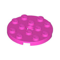 60474-221プレート4×4丸ペグ穴有ダークピンク