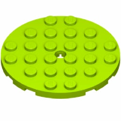 11213-119プレート6×6丸ペグ穴有ライム