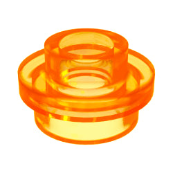 85861-182プレート1×1丸貫通穴有トランスオレンジ