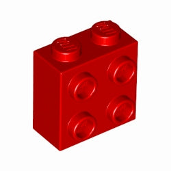 22885-021ブロック1×2×1-2/3片側面にスタッド有レッド