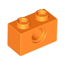 3700-106テクニックブロック1×2ペグ穴1個オレンジ