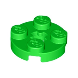 4032-037プレート2×2丸車軸穴有ブライトグリーン