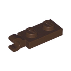 63868-308プレート1×2端に水平クリップ付ダークブラウン