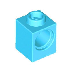 6541-322テクニックブロック1×1ペグ穴1個ミディアムアジュール