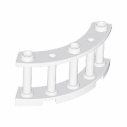 21229-001フェンス4×4×2-湾曲3スタッドホワイト