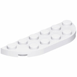 18980-001プレート2×6コーナー丸1/2楕円ホワイト