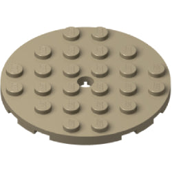 11213-138プレート6×6丸ペグ穴有ダークタン