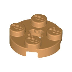 4032-137プレート2×2丸車軸穴有ミディアムダークフレッシュ