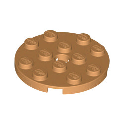 60474-137プレート4×4丸ペグ穴有ミディアムダークフレッシュ