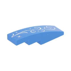 61678pb061曲面スロープ4×1(星の装飾)ミディアムブルー