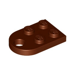 3176-192プレート2×3片側半円穴有レディシュブラウン