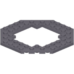 6063-199プレート10×10八角形中央十字穴ダークブルーイッシュグレイ