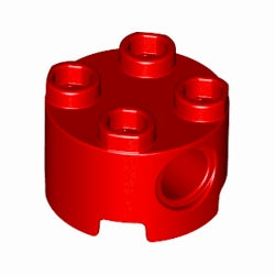 17485-021ブロック2×2丸ペグ穴有レッド