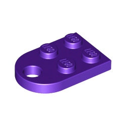 3176-268プレート2×3片側半円穴有ダークパープル