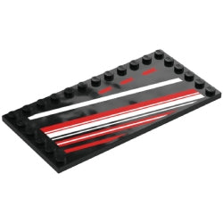 6178pb047特殊タイル6×12端にポッチと取っ手付き(F1ガレージ矢印パターン)ブラック