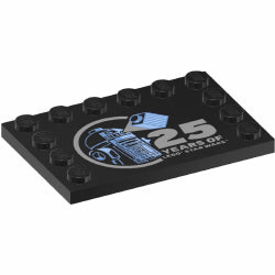 6180pb195特殊タイル4×6端にスタッド有(25 YEARS OF LEGO STAR WARS)ブラック