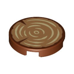 14769pb196タイル2×2丸(切り株)レディシュブラウン