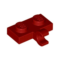 11476-154プレート1×2水平クリップ1個付ダークレッド