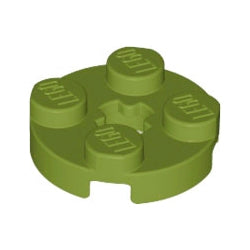 4032-155プレート2×2丸車軸穴有オリーブグリーン