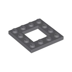 64799-199プレート4×4中央2×2カットアウトダークブルーイッシュグレイ