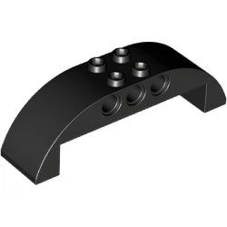 11290-026曲面スロープ2×8×2ダブルペグ穴有ブラック