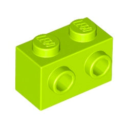 11211-119ブロック1×2片側面に2スタッド有ライム