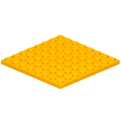 41539-191プレート8×8ブライトライトオレンジ