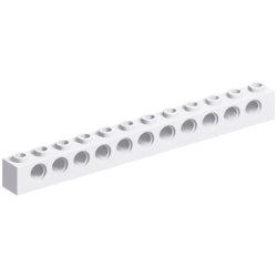 3895-001テクニックブロック1×12ペグ穴11個ホワイト