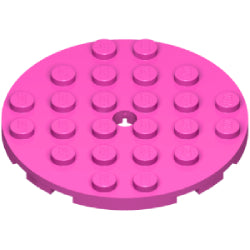 11213-221プレート6×6丸ペグ穴有ダークピンク