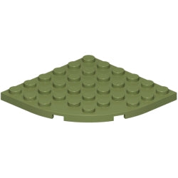 6003-155プレート6×6コーナー丸オリーブグリーン
