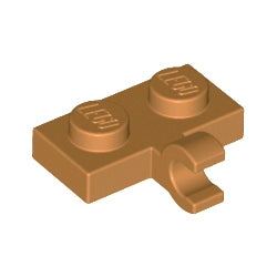 11476-137プレート1×2水平クリップ1個付ミディアムダークフレッシュ