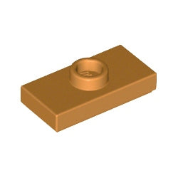 15573-137プレート1×2中央1スタッドミディアムダークフレッシュ