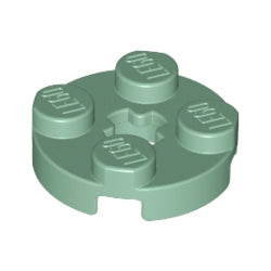 4032-151プレート2×2丸車軸穴有サンドグリーン