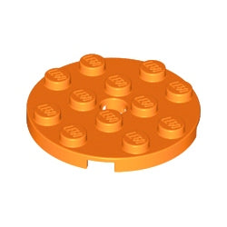 60474-106プレート4×4丸ペグ穴有オレンジ