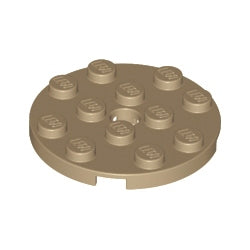 60474-138プレート4×4丸ペグ穴有ダークタン