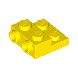 99206-024プレート2×2×2/3側面にスタッド有イエロー