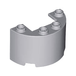 24593-194シリンダーハーフ2×4×2カットアウトライトブルーイッシュグレイ