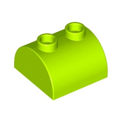 30165-119曲面ブロック2×2上部にスタッド有ライム