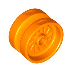 18976-106ホイール長径18ミリ×幅12ミリ(車軸とスタッド有)オレンジ