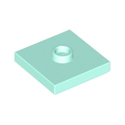 87580-323プレート2×2中央1スタッドライトアクア