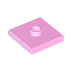 87580-222プレート2×2中央1スタッドブライトピンク
