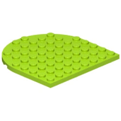 41948-119プレート8×8コーナー丸半円ライム