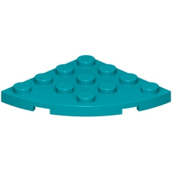 30565-107プレート4×4コーナー丸ダークターコイズ