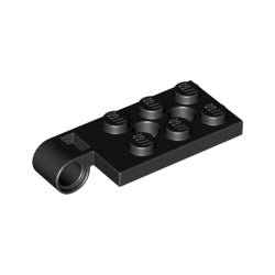 43045-026ヒンジプレート2×4ペグ穴2個-上部ブラック