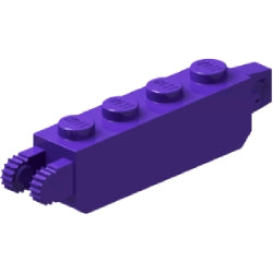 30387-268ヒンジブロック1×4ロック端に指1本/指2本ダークパープル(旧型)