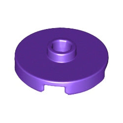 18674-268タイル2×2丸中央1スタッドダークパープル