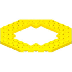 6063-024プレート10×10八角形中央十字穴イエロー